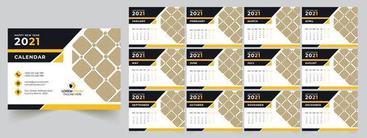 Desk Calendar 2021 Template Design vector