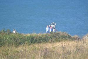 Dorset, Inglaterra 2018- Old Harry Rocks Tiza cabecera en Inglaterra foto