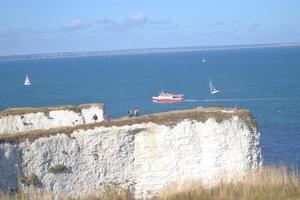 Dorset, Inglaterra 2018- Old Harry Rocks Tiza cabecera en Inglaterra foto