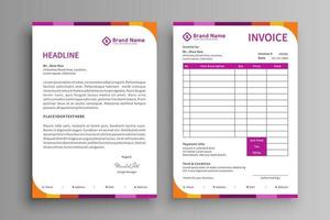 Set of headline and invoice template design vector