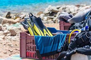 Diving equipment in a pile photo