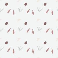 Seamless pattern with rabbit, bunny, leaf and flower. vector