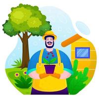 Gardening at Home in Flat Design vector