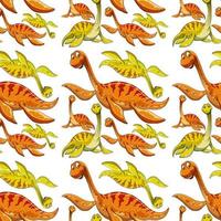 Seamless pattern with fantasy dinosaurs cartoon vector