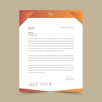 Orange Letterhead Pad Template Design vector