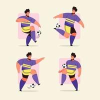 colección de personajes de jugadores de fútbol vector