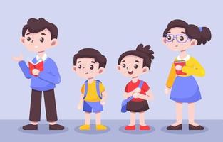 Teacher and Student Characters Set vector