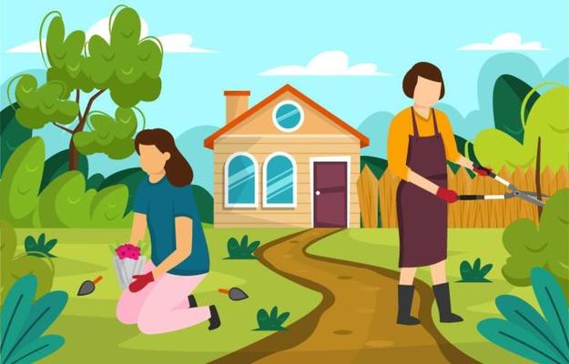 Gardening Design Concept in Front of The House