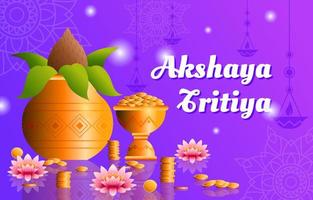 Akshaya Tritiya Realistic Background Design vector