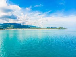 Aerial view of beautiful sea and ocean surface water for background photo