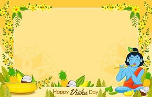 feliz día de vishu fondo vector