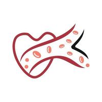 Cholesterol in artery health risk vector design Illustration