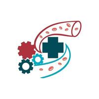 Cholesterol in artery health risk vector design Illustration