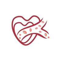 Cholesterol in artery health risk vector design Illustration