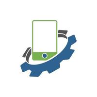 Gear Smart Phone Business design template Icon vector