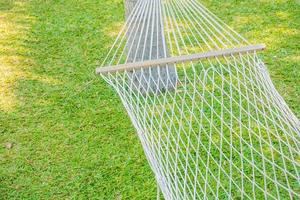 Empty hammock in the garden photo