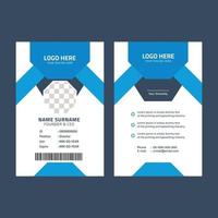 Blue and Black id card card template vector