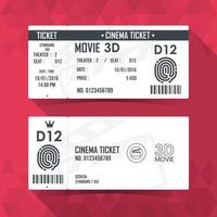 Cinema Ticket Card modern element design. Vector illustration