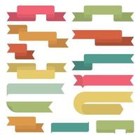 Set of retro ribbons. flat design. Vector illustration