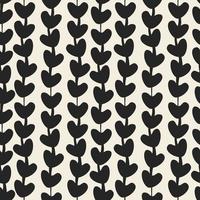 seamless valentine day pattern background with monochrome heart heart line vector