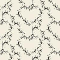 seamless classic decoration pattern background with heart from ivy plant vector