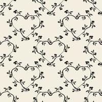 seamless classic decoration pattern background with monochrome heart from ivy plant vector