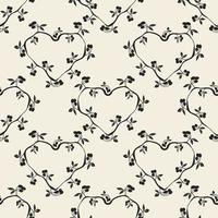 seamless classic decoration pattern background with monochrome heart from ivy plant vector