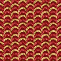 seamless red chinese new year pattern background with glitter circle shape vector