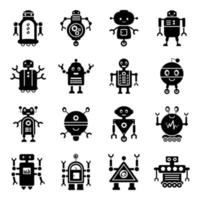 robots y humanos biónicos vector