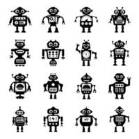 Modern Humanoid Robots Technology vector