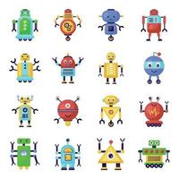 robots y humanos biónicos vector