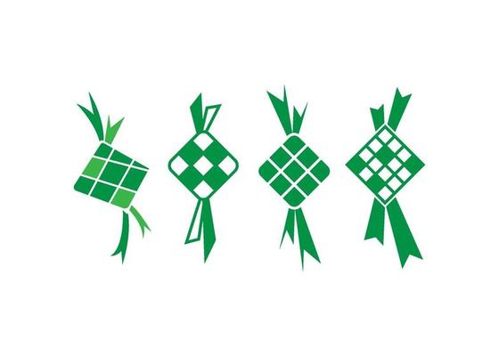 Ketupat icon illustration vector set