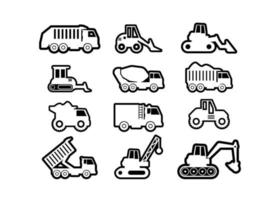 Heavy vehicle icon illustration vector set