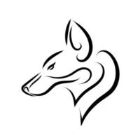 Black and white line art of fox head. Good use for symbol, mascot, icon, avatar, tattoo, T Shirt design, logo or any design you want. vector