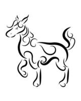 Line art vector of horse. It is standing.