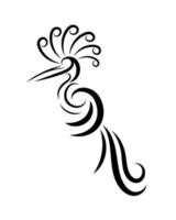 Line art vector logo of abstract bird