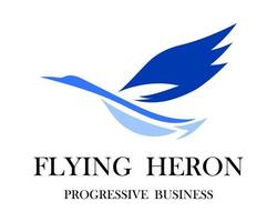 The abstract vector image of a flying heron is suitable for making logos or decorations.