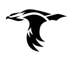 Black vector symbol of eagle that is flying.