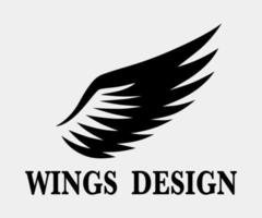 Black animal wing logo design vector illustration suitable for branding or symbol.