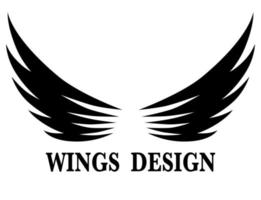 Ilustración de vector de diseño de logotipo de ala de animal negro adecuado para marca o símbolo.