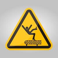 Fall Hazard From Conveyor Symbol Sign, Vector Illustration, Isolate On White Background Label .EPS10