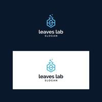 logo leaves and lab design vector