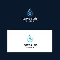 logo leaves and lab design vector