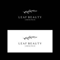 Tree branch leaf beauty logo design vector