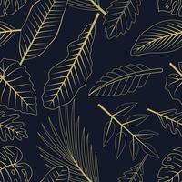 Seamless pattern with tropical leaves. Elegant exotic background. vector