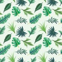 Seamless pattern with beautiful exotic tropical leaves. vector