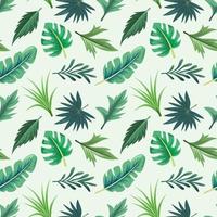 Seamless pattern with beautiful exotic tropical leaves. vector