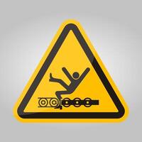 Warning Exposed Conveyor And Moving Parts Will Cause Service Injury Or Death Symbol Sign Isolate on White Background,Vector Illustration vector