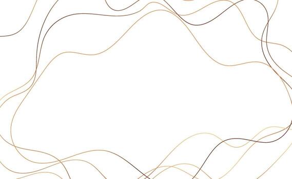 Abstract white background with golden wavy lines - Vector