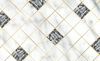 Stone tiles, texture white with black marble background, golden lines - Vector